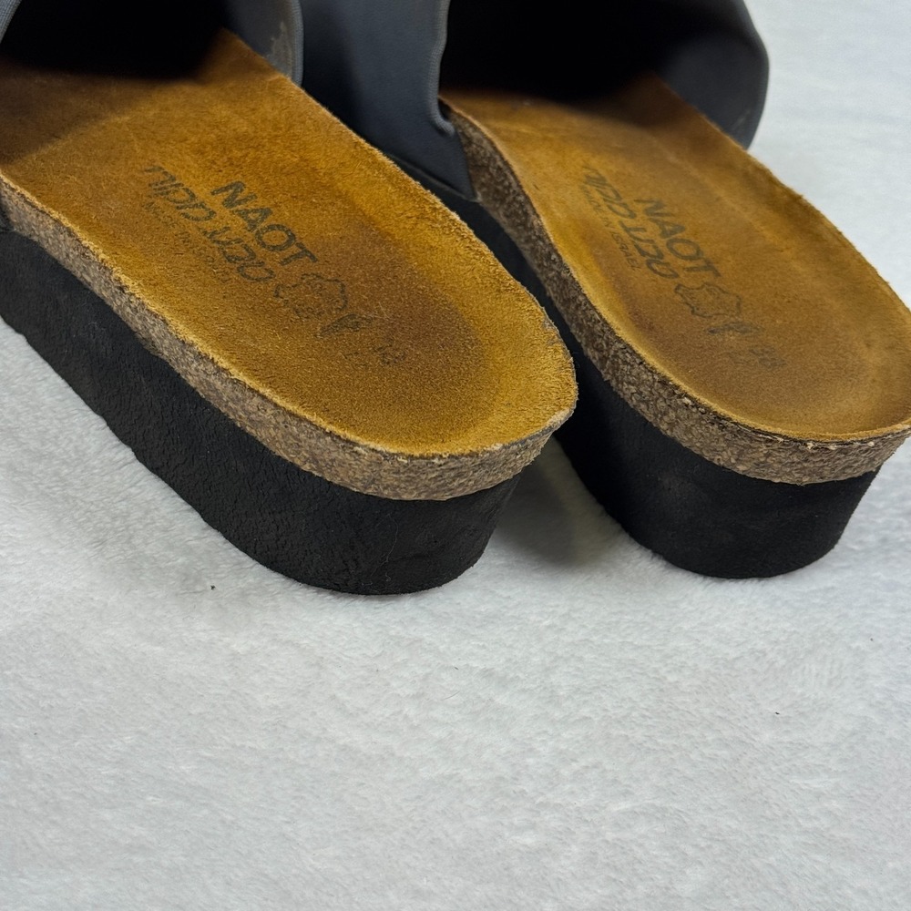 Naot Tampa Sandals Women's US 7 Slate Gray Cork Open Toe Wedge Slip On Slides - Picture 6 of 8
